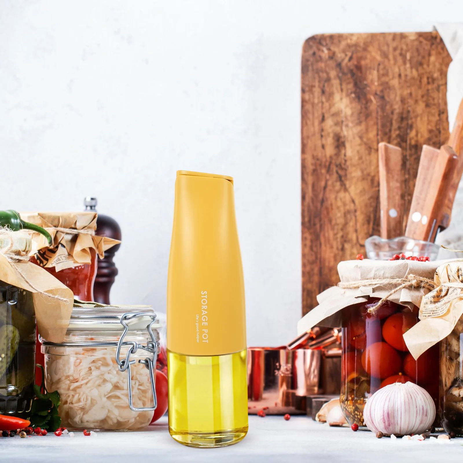 

Large Capacity Oil Pot Glass Seasoning Bottle Practical Olive Oil Dispenser Vinegar Holder Glass Seasoning Bottle