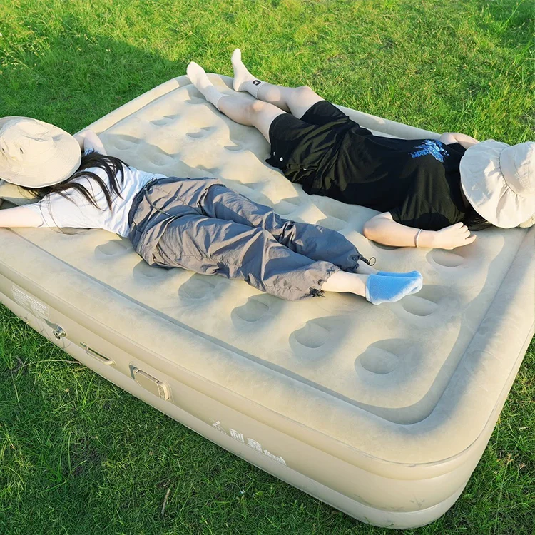 

Hot Selling Twin Size Indoor Outdoor Camping Mattress Airbed Air Mattress Inflatable Bed with Built-in Pump for Glamping