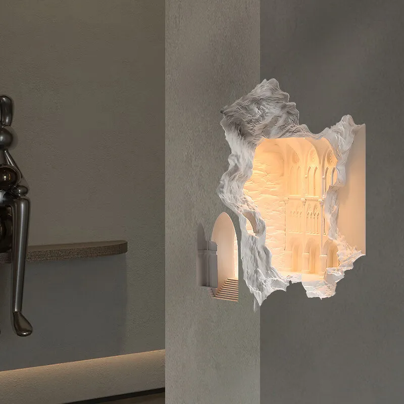 Notre Dame Recessed Wall Light Induction Gypsum Ambient Corner Corridor Creative Corner Aisle Niche