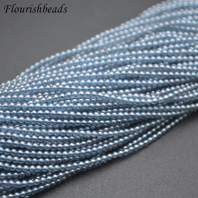 10strands 2mm Round Smooth Crystal Glass Loose Spacer Beads 24 Colors for DIY Necklace Bracelet Jewelry Making