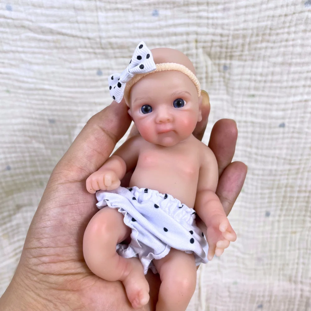 

6 Inch 15CM Mini Bettie Full Solid Silicone Reborn Baby Doll Washable Body Girl Adorable Silicone Doll Birthday Christmas Gift