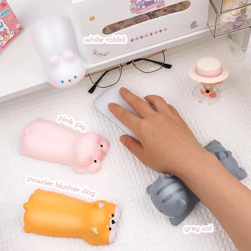 1/2pcs Cute Wrist Rest Support for Mouse Laptop Arm Rest for Desk Ergonomic Decompression Wrist Rest Keyboard Mouse Wristpad