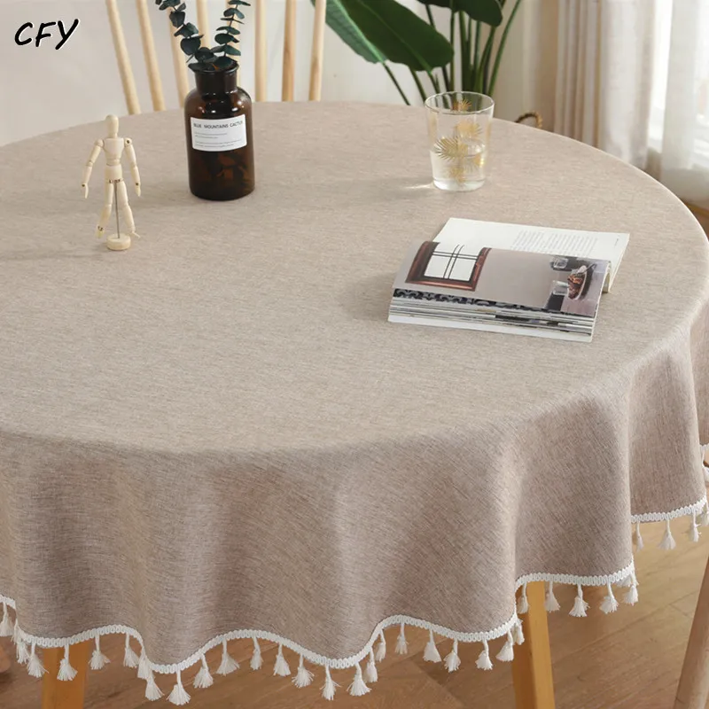 Cotton Linen Solid Color Waterproof Tablecloth Rectangular Table Cloth Kitchen Table Map Towel Tablecloth Christmas Decoration