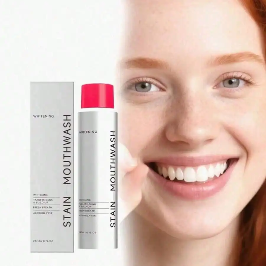Whitening Mouthwash For White Teeth Gentle Yet Powerful Stain Removal, Mint Fresh Breath & Oral Care, Family-Friendly