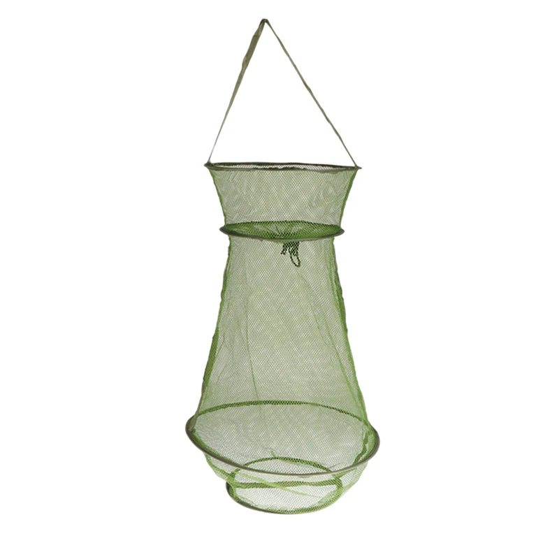 

1Pc Collapsible Fish Trap Basket with Drawstring Opening Easy to Carry Fishing Net Cage for Live Fish
