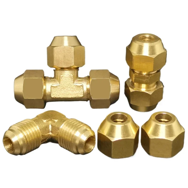 6 8 10 12 14 16 19 mm Flare Tube OD Straght Elbow Tee Brass Pipe Fitting Connector Coupler Water Gas Fuel