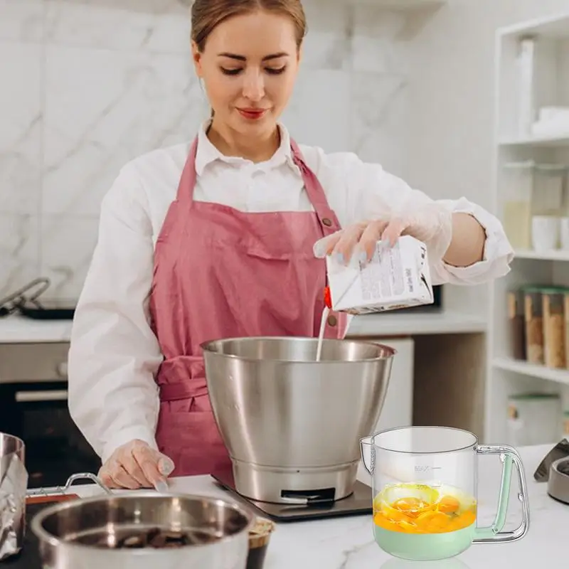 Egg Mixing Cup Cream Stirring Cup With Scale Household Blending Tool Multifunctional Hand Push Mixer For Family Baking & Party
