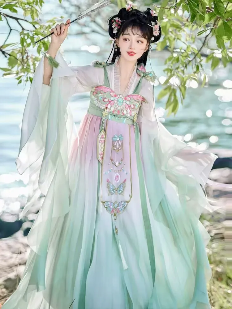 

2026 Summer Pink Green Hanfu Dress Party Outfit Hanfu Dress Women Ancient Chinese Traditional Hanfu Female Fairy Cosplay Costume