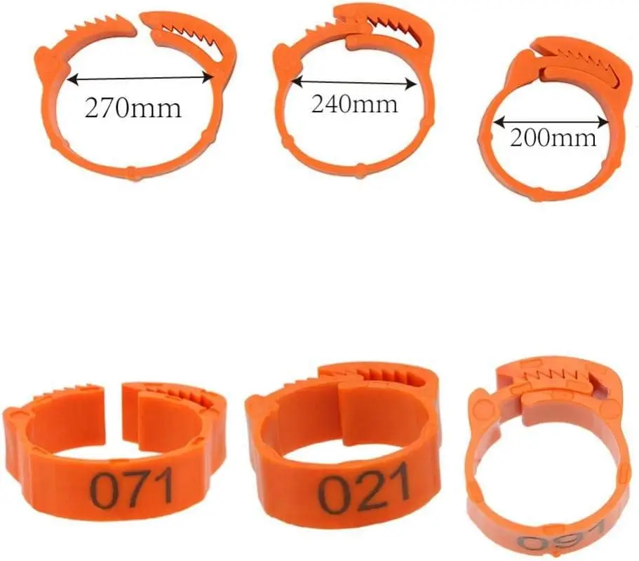 1-100 Chicken Foot Rings Label Clasp Plastic Adjustable Poultry Leg Snap Ratchet Clip Digital Duck Pigeon Goose Farm Supplies