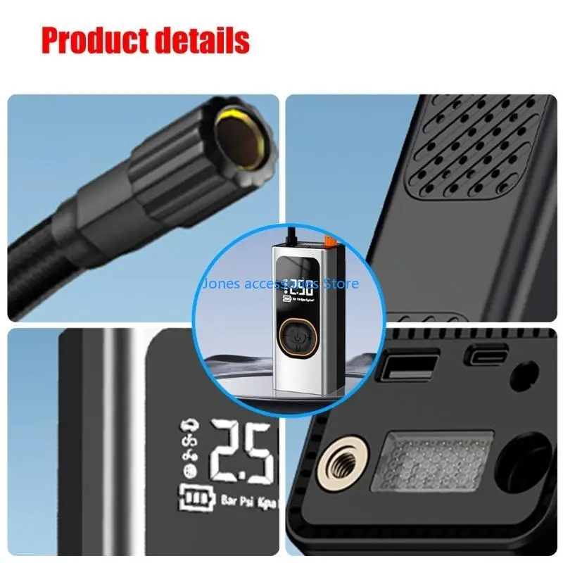 

W8KD Vehicle Air Compressor Tire with LED Lighting and Accurate Pressure Display