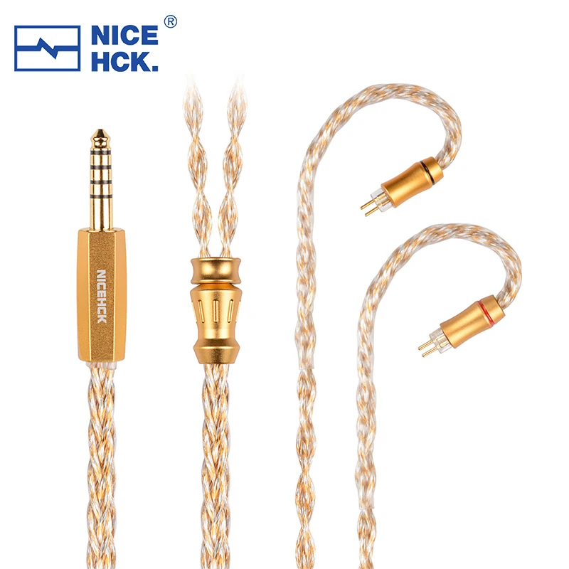 NiceHCK GoldCrown 8N OCC + الفضة مطلي 5-عنصر سبيكة HIFI سماعة ترقية كابل 3.5/2.5/4.4 مللي متر MMCX/0.78 2Pin ل IE200 N5005