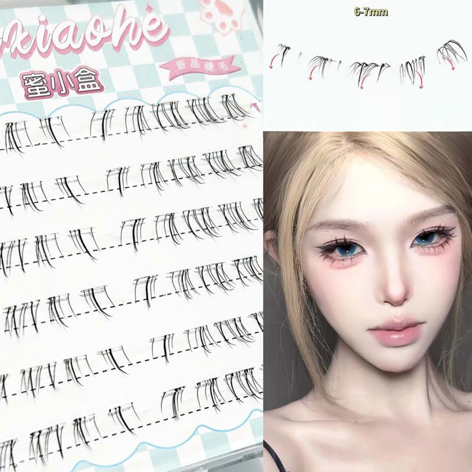 ขนตาปลอมแบบนุ่มเป็นธรรมชาติ น้ำหนักเบา ขนตาปลอมแบบคลัสเตอร์ใยนุ่มสำหรับการแต่งหน้าในงานปาร์ตี้ทุกวัน