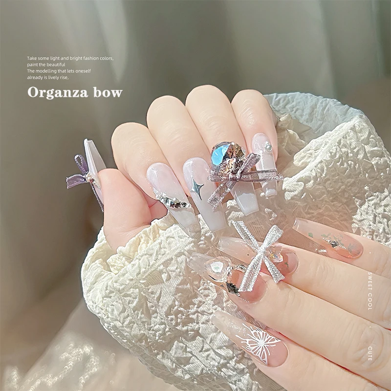 1Pcs Ribbon Bows Nail Art Charm Nail Decoration Fairy DIY Accessories Ornament Kawaii Nail Bows Decor Japanese Design