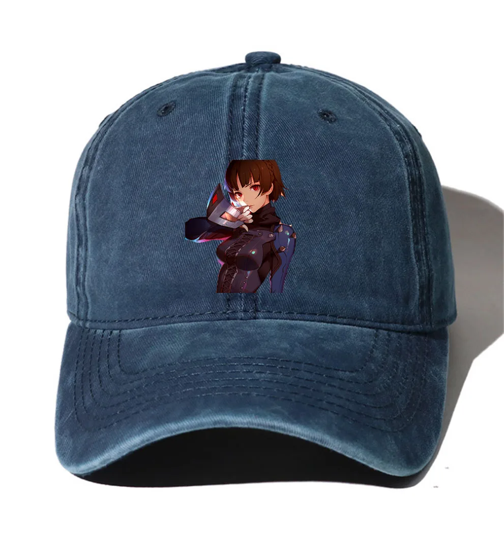 

Teenagers Cartoon Denim Baseball Cap Hats Men Women Cowboy Hats Washed Cotton Hip Hop Cap for anime Persona 5 Hat