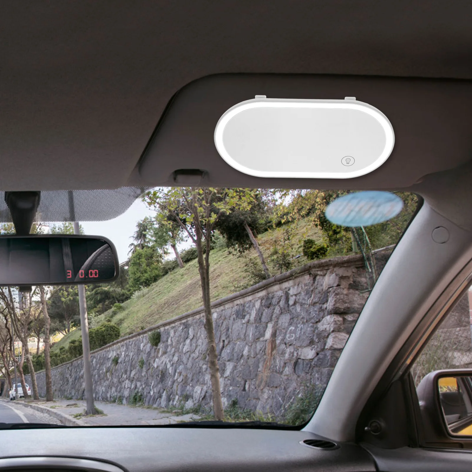 

Car Sun Visor Mirror High Definition Shatterproof Glass ABS LED Vanity Mirror for Precise Makeup Car Interior Decor