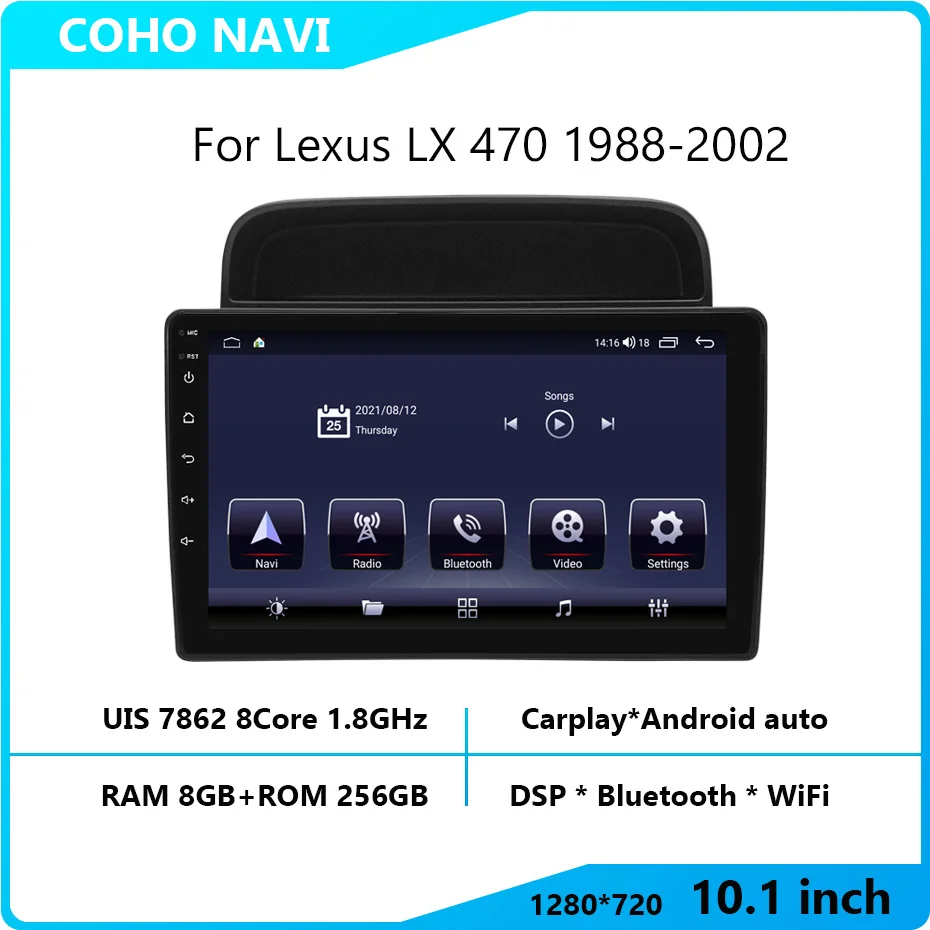 

For LEXUS LX470 Land Cruiser LC 100 1998-2003 Car Multimedia Player Radio Gps Navigation Android 10.0 Octa RAM8G ROM256G