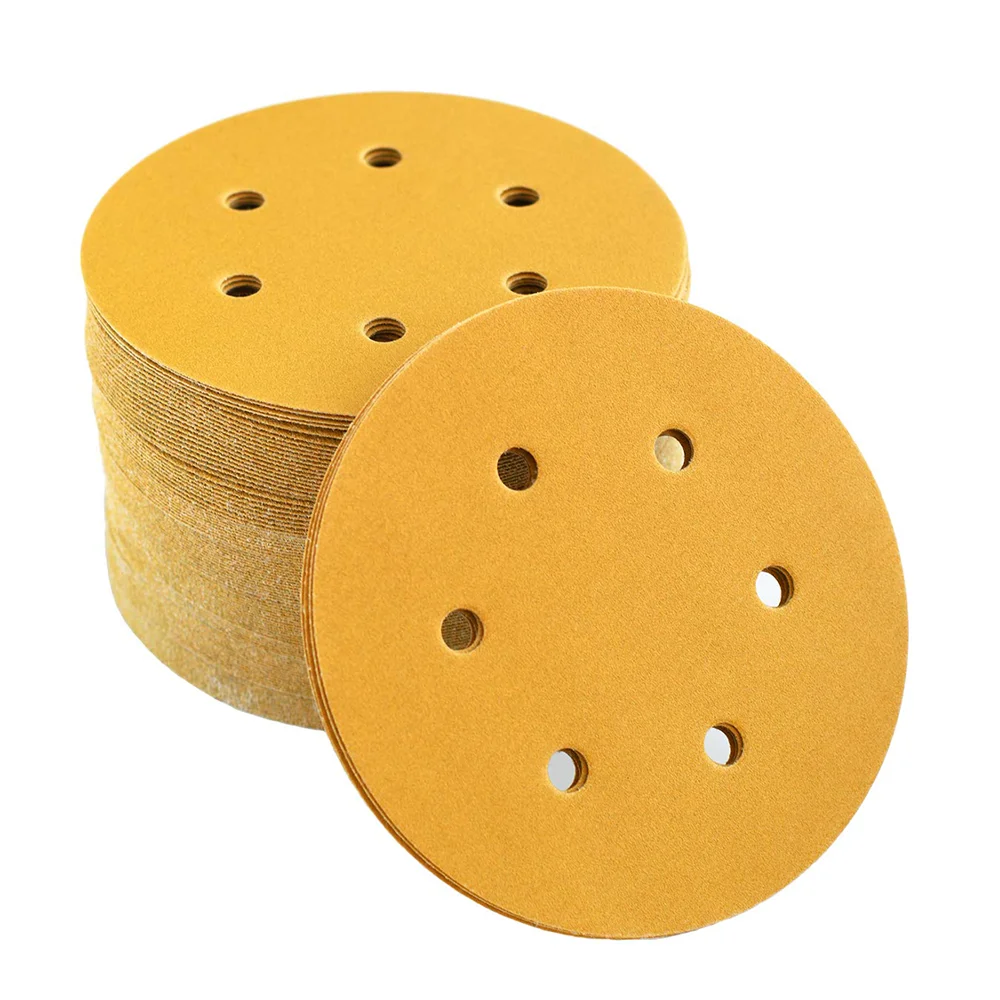 50PCS 6 Inch 6 Hole Sanding Discs,6 Inch/150mm Hook and Loop Sandpaper Disc for Orbital Sander,Woodworking,Automotive Metal