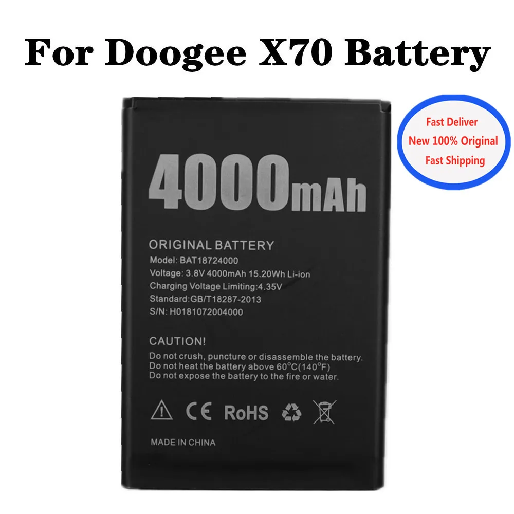 

BAT18724000 4000mAh Replacement Battery For Doogee X70 Bateria Smartphone Batteries