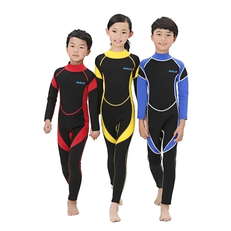 Trajes de neopreno de 2,5 MM, trajes de baño para niños, trajes de buceo de manga larga para niños y niñas, surf, protectores contra sarpullidos,