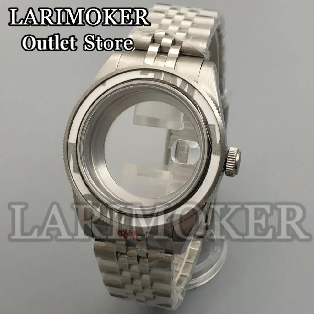 LARIMOKER 39mm Silver Black Rose Gold Bronze Coating Watch Case Stainless Steel Strap fit NH35 PT5000 Miyota Automatic movement