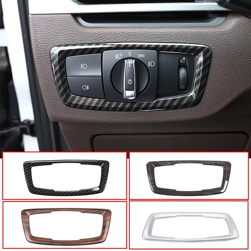 

OLAVGDN ABS Carbon Fiber Car HeadLight Switch Button Frame Cover Sticker Trim For BMW X1 F48 X2 F47 2016-2022 1 Series F20 F22 2