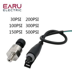 DC 5V 1/8NPT Pressure Transducer Transmitter Sensor Stainless Steel Oil Air Water 30/100/150/200/300/500 psi