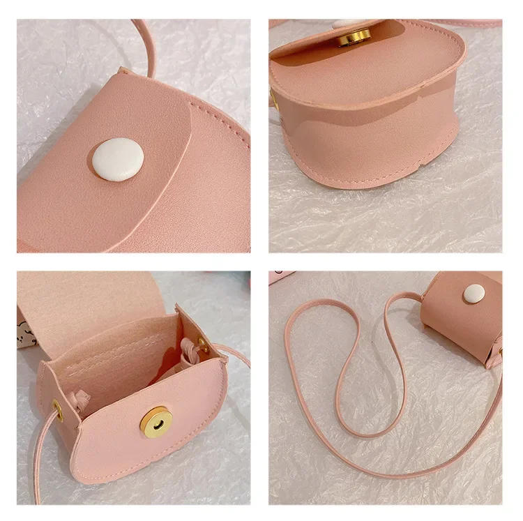 Mode Kinderen Pu Lederen Schoudertas Mooie Baby Meisjes Mini Ketting Portemonnee Schattige Prinses Crossbody Tassen Kleine Portemonnee