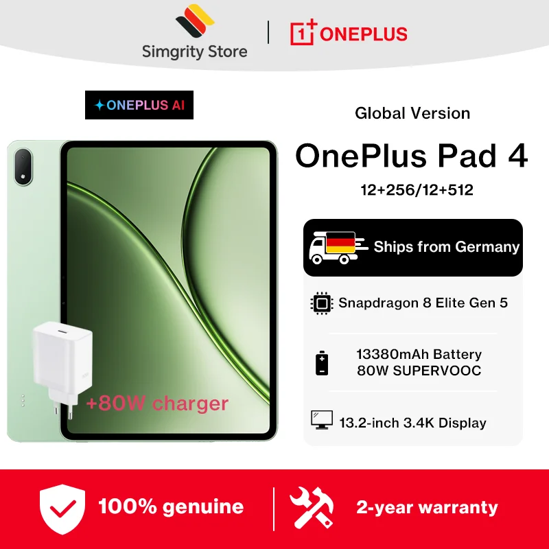 OnePlus Pad 4 mini PC — Snapdragon 8 Elite Gen 5 e batteria da 13.380 mAh