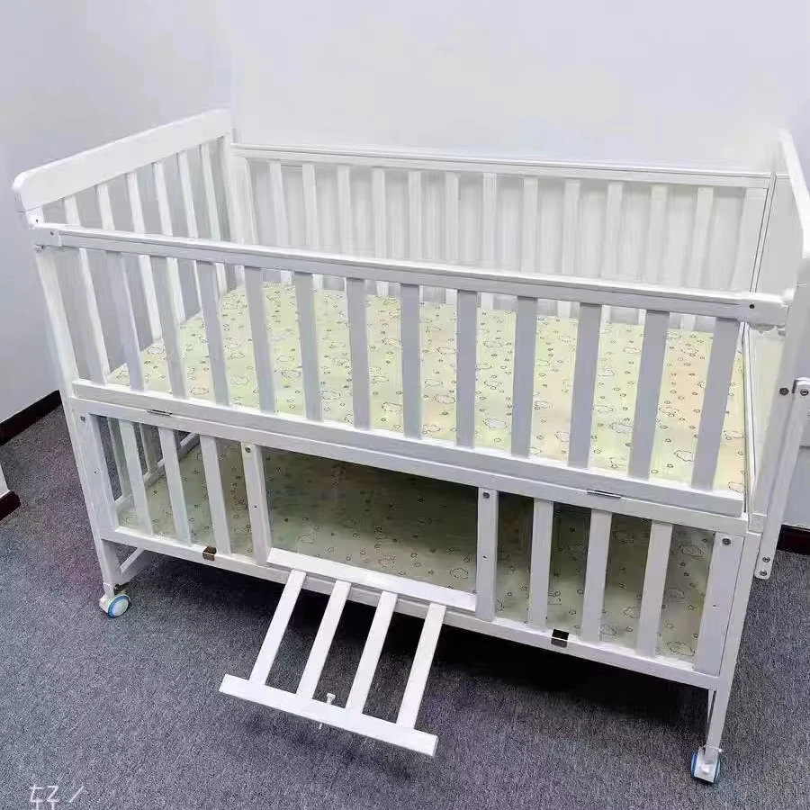 

Made in China Modern Comfortable White Solid Wood New Born Baby Beds Multifunctional Babi Wood Bed Crib With Drawer