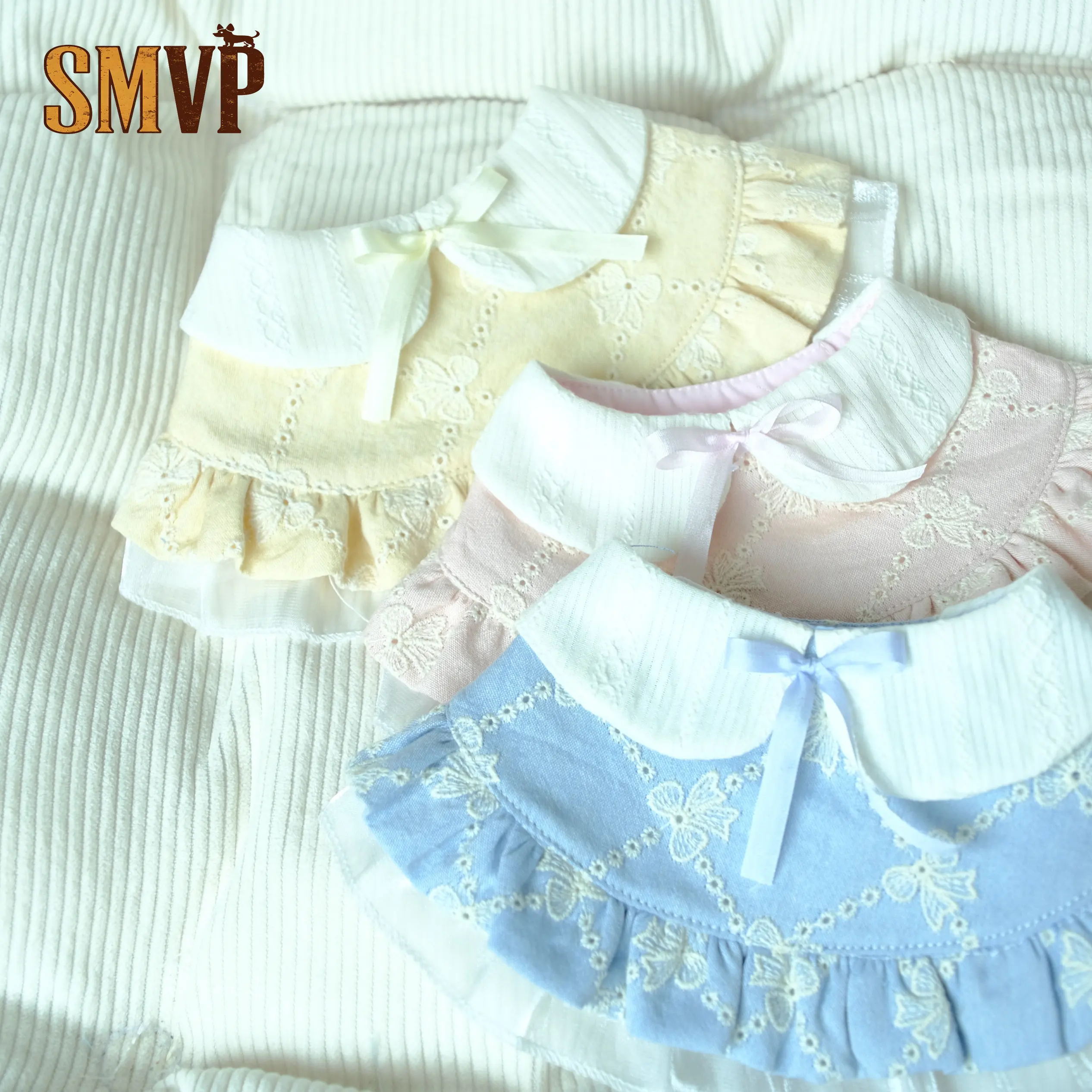 

Spring and Summer New Breathable Doll Collar Lace Embroidered Bow Soft Cute Princess Style Pet Kitten Puppy Decorative Bib