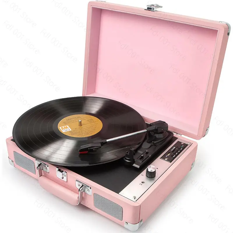 Vintage Bluetooth Vinyl Record Player Portable Speaker for Living Room