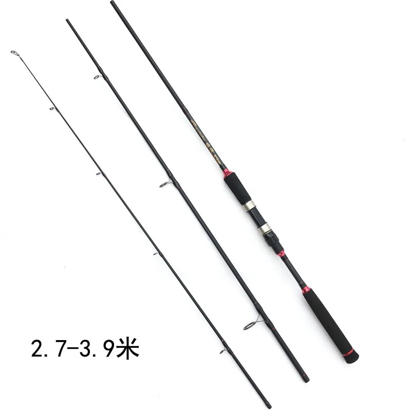 

New 3 Sections Saltwater Fishing Tackle Carbon Spinning Casting Fishing Rod Hard Carbon Straight shank Fishing Rods Peche