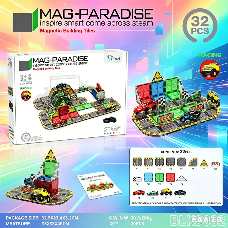 

Магнитные строительные блоки для детей, 3D-конструкторы для развития STEM-навыков, магнитные игрушки-треки для шариков для детей