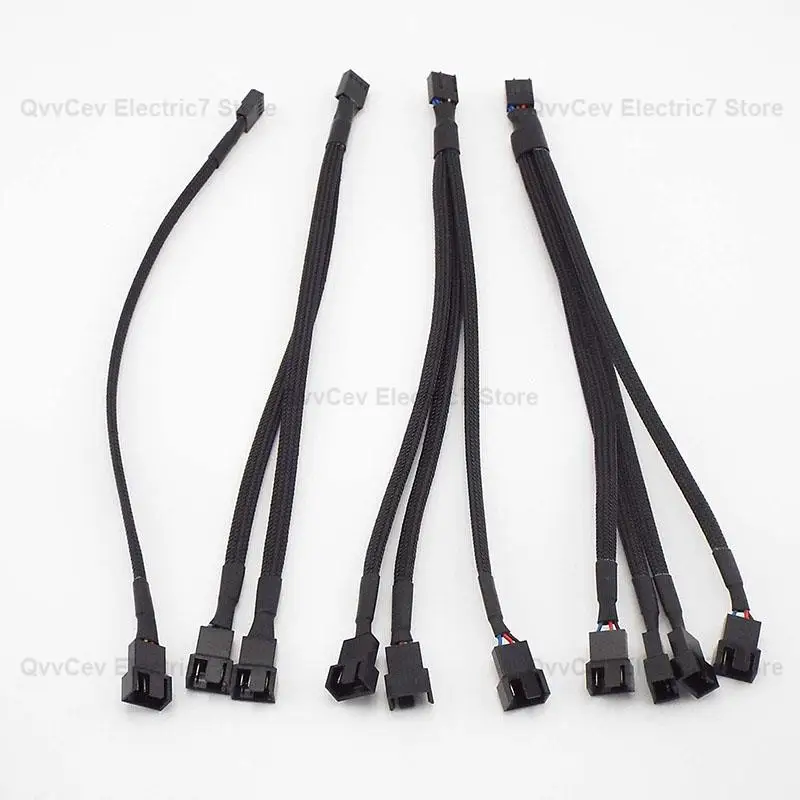 24AWG Cooler Cooling CPU Fan Extension Splitter Power Cable 12V 4-Pin 1 to 1 2 3 4 Connector for DIY IDE Computer PC