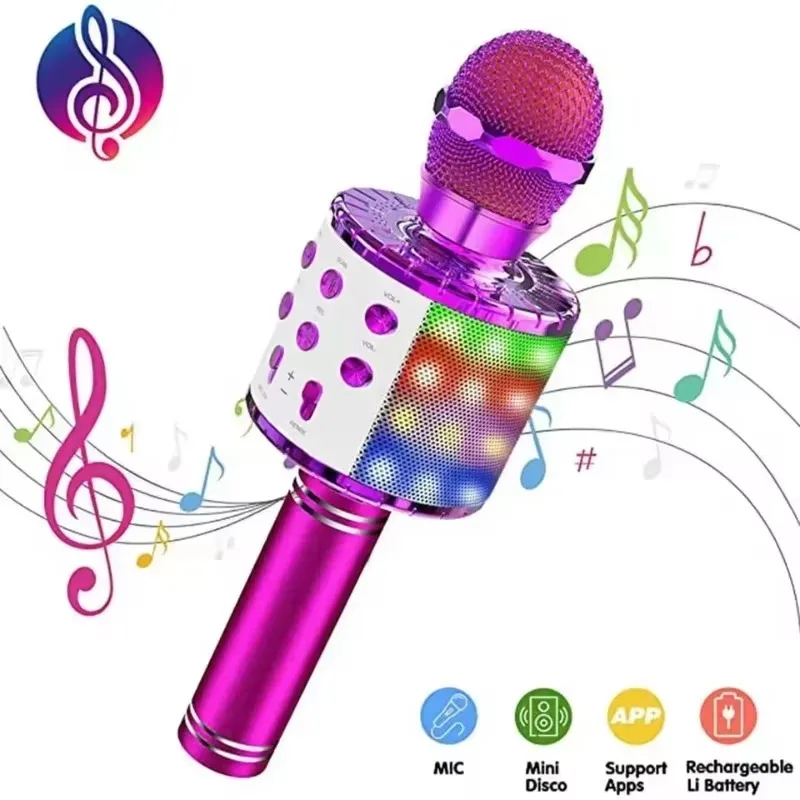 Handheld Wireless Bluetooth Karaoke Machine Microphone for Kids Birthday Toys Ages 3-15 Boys Girls