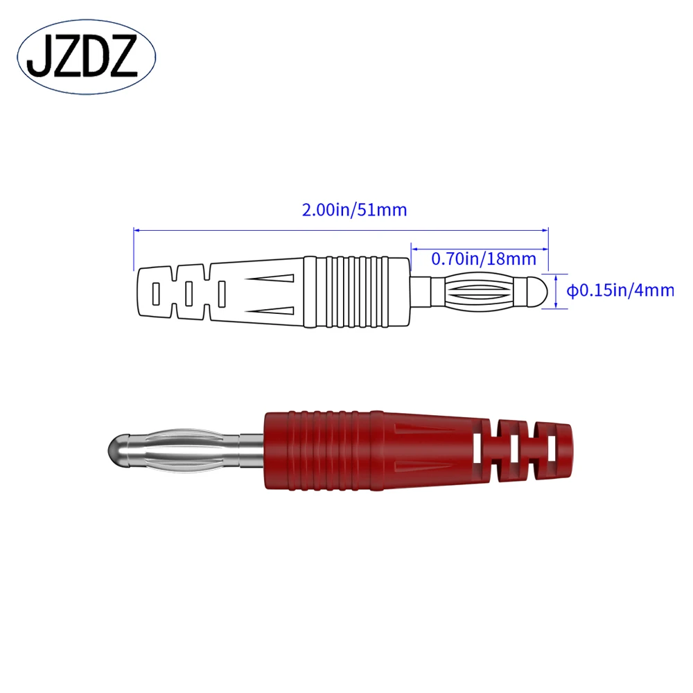 Imagem -03 - Jzdz-multi-meter Test Leads Fio de Linha de Cabo 100 cm Double Ends mm Banana Plug Conector Elétrico Ferramentas Faça Você Mesmo J.70055 Pcs