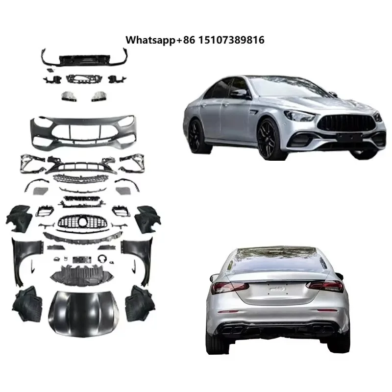 Bumper Car Body Kit for  E Class W213 Upgrade Wide E63 With Bumper Fender Grille Diffuser Exhaust Pipe