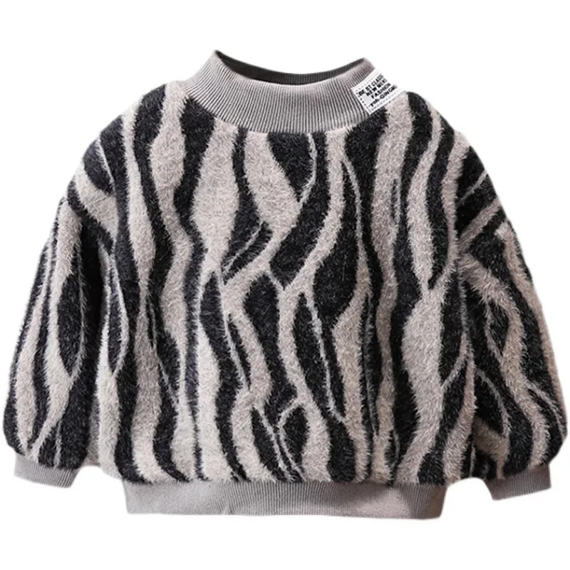 Ins Children Boys Sweater UNITIM Autumn Winter Toddler Kids Boys Polo Collar Knitwear Retro Thicken Warm 2-8Y Boys Pullovers 5