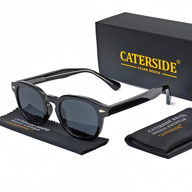 CATERSIDE Retro Runde Männer Sonnenbrille Punk Propionsäure Pin Tempel Luxus Sonnenbrille Frauen Sport Freizeit Party Brillen UV400 – Detail 8