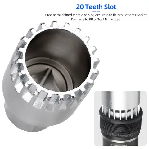 Deemount Cykelreparationssats Bottenavtagare BB-avdragare 20-tänders nyckel Cykelpedal Vevaxelavdragare Hylsa Verktyg 8-vägs Ekernyckel 6 best sales pedalverktyg - №4