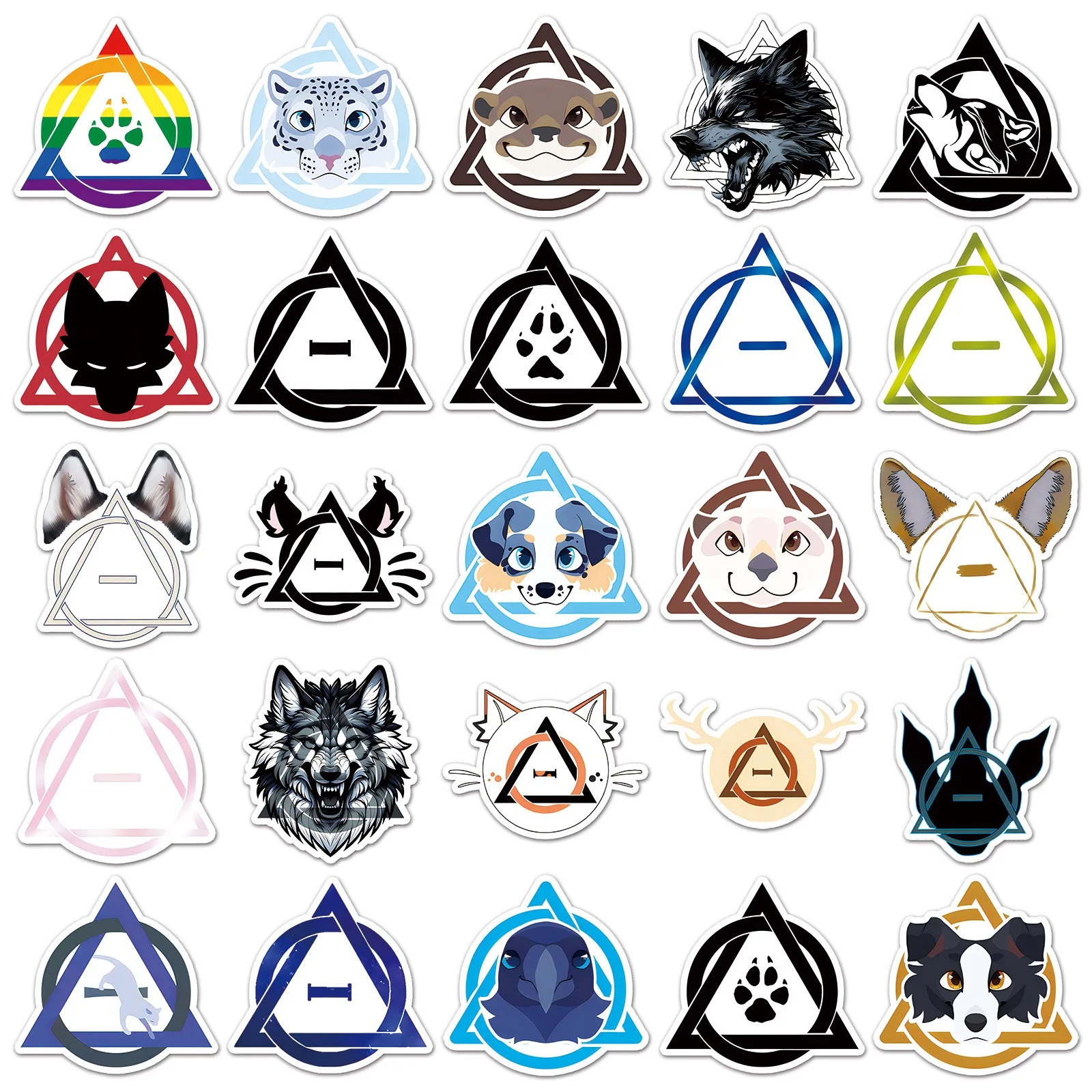 10/50pcs Cartoon Therian Stickers Aesthetic Graffiti Animal Decals Laptop Scrapbook Guitar Skateboard Vinyl Waterproof Stickers