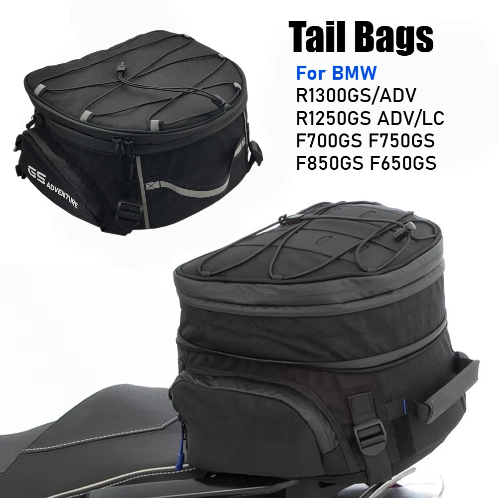 For BMW R1300GS R 1300 GS R1300 GS R1250GS ADV/LC Motorcycle Accessories Nylon Black Waterproof Tail Bags Back Seat Bags Handbag