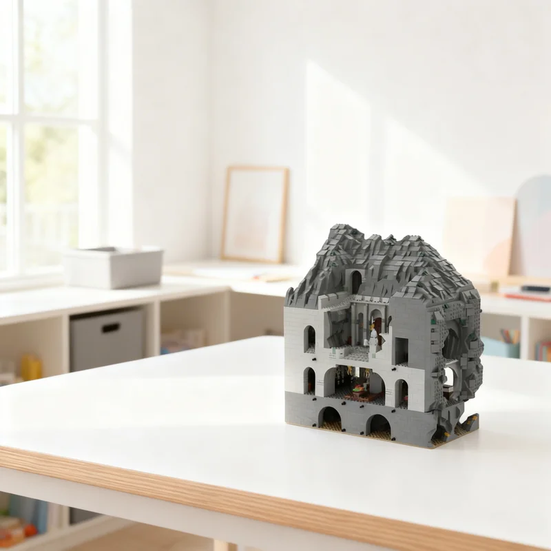 

4860 деталей MOC Helm S Deep Part 3: Крепость из «Властелин колец» и «Хоббит», модель-конструктор, игрушка, подарок, креативный коллекционный предмет для демонстрации на столе