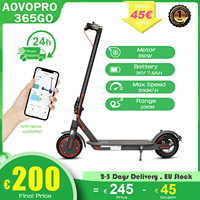 AOVOPRO 365GO Adult Electric Scooter Max Speed 31km/h Max Range 20km For Xiaomi 350W Motor 36V with Smart APP Foldable EScooter