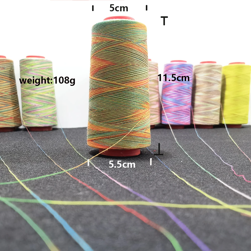 Sanbest Space-dyed Variegated Colors 100% Spun Polyester Sewing Thread For Machine Hand Quilting 40s/2 3000M Needlework Yarn