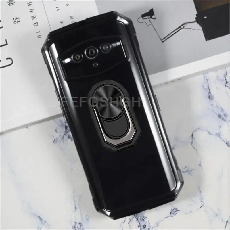 For Doogee S100 6.58" 2023 Back Finger Ring Soft TPU Silicone Case For Doogee S100 Bracket Phone Cover