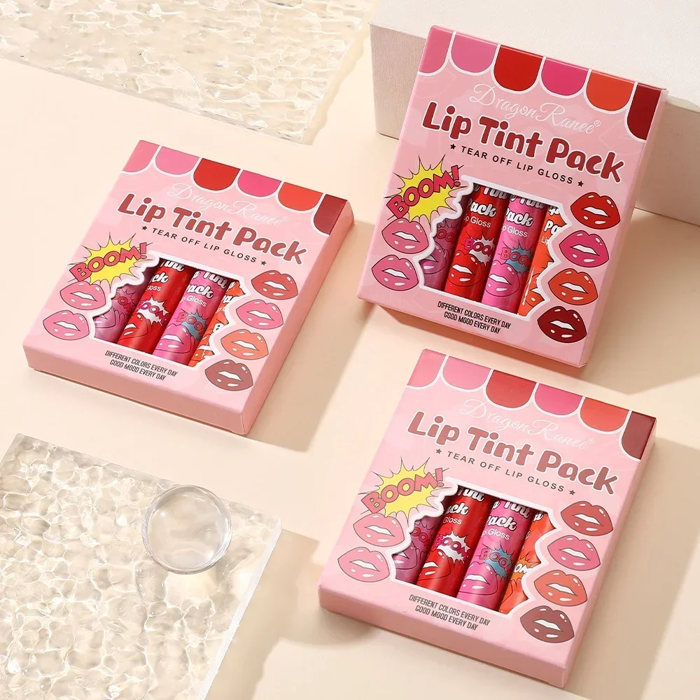 떼어내는 립스틱 보습 립스틱 립스틱 필름 떼어내는 립스틱 방수 및 색상 지속 립스틱 립스틱 케이스