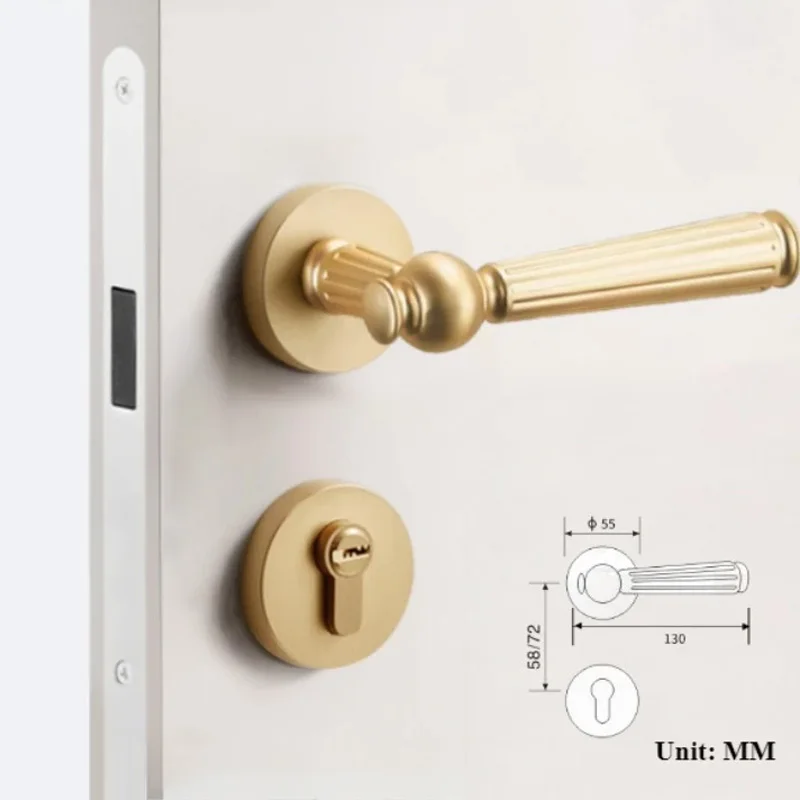 

Door Lock Indoor Magnetic Integrated Lock Bedroom Household Handle Door Knob with Lock and Key Door Thickness 35-45MM