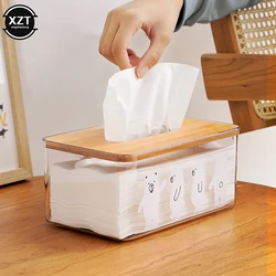Creative Cute Transparent Bear Tissue Box Holder Napkin Papers Dispenser Living Room Coffee Table Sundries Storage Container