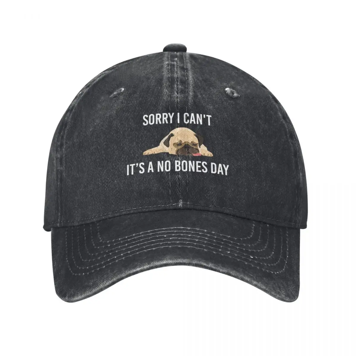 Sorry I Can’t It’s A No Bones Day pug retro Baseball Cap Hat Baseball Cap Brand Man cap Men's Luxury Women's